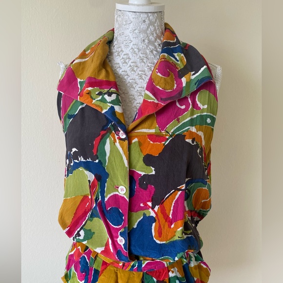 Argentum vintage limited run skort set in bright pattern - Picture 2 of 10